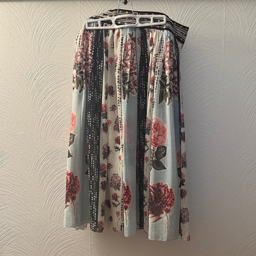 Anthropologie Floral Pleated Skirt - Multicolor